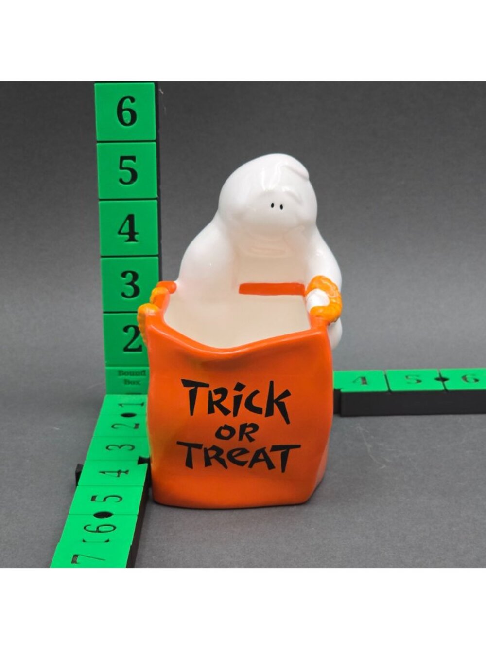 Vintage AGC Ghost Trick Or Treat Ceramic Halloween Candy Dish Holder - Picture 9 of 9